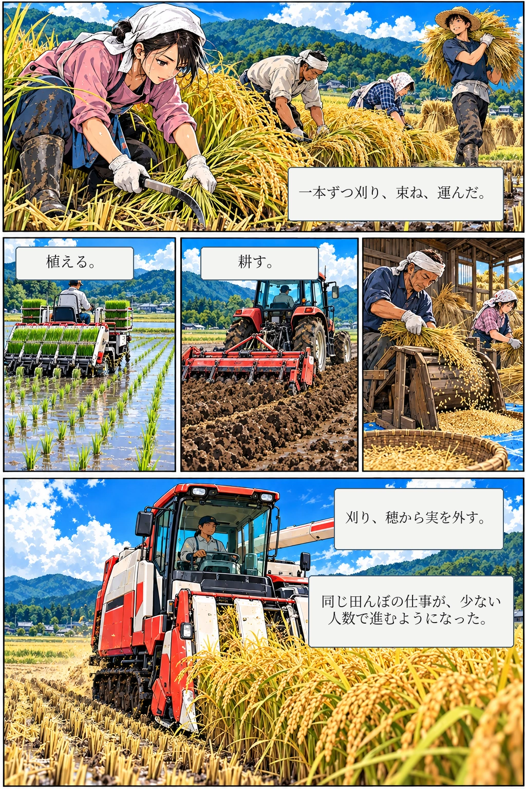第1話 P11。田んぼの手。