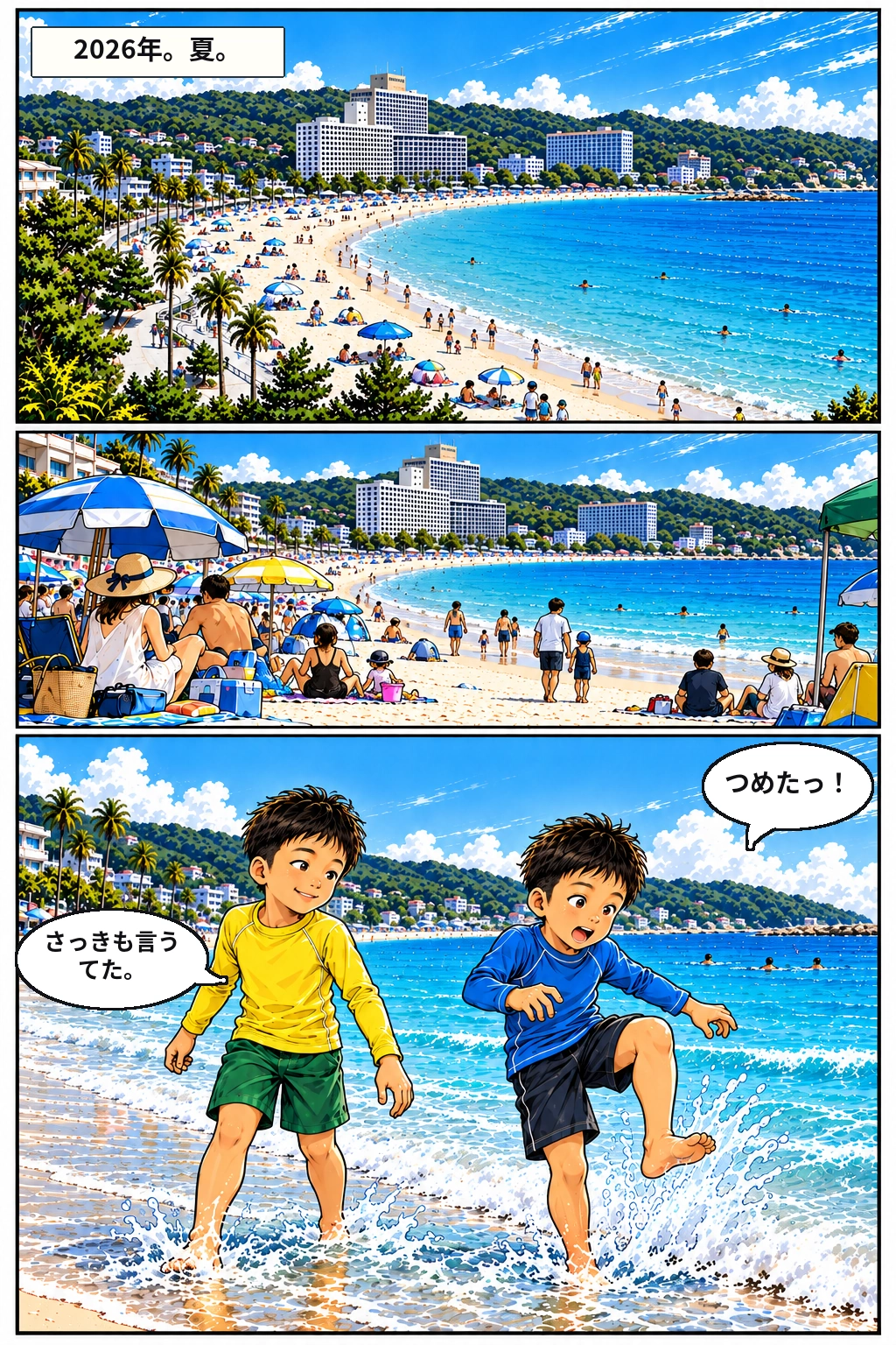 第1話 P14。海の冷たさ。