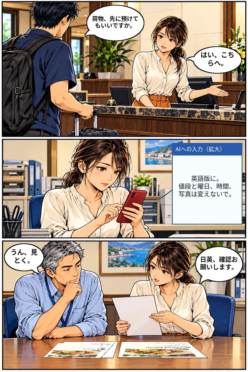 第1話 P25。美緒は、いつもの仕事の中で。