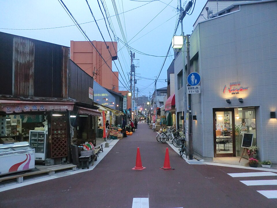 撮影当時の夕方の箕島商店街